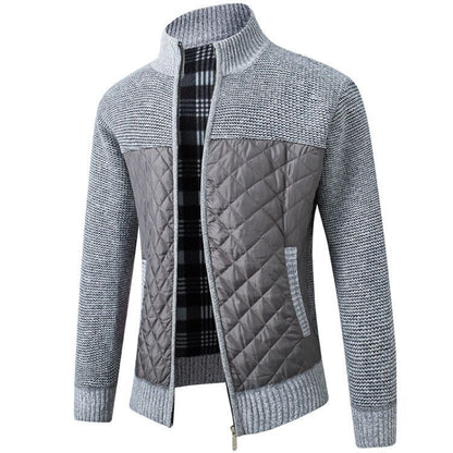 Steppjacke - Herren Zip-Up Strickjacke mit Steppmuster-HauteBerlin