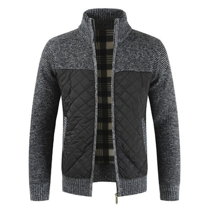 Steppjacke - Herren Zip-Up Strickjacke mit Steppmuster-HauteBerlin