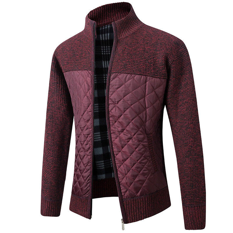 Steppjacke - Herren Zip-Up Strickjacke mit Steppmuster-HauteBerlin