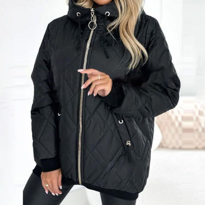 Steppjacke - Kapuze - wattiert - Jacke in Übergröße - Winterjacke für Frauen-HauteBerlin