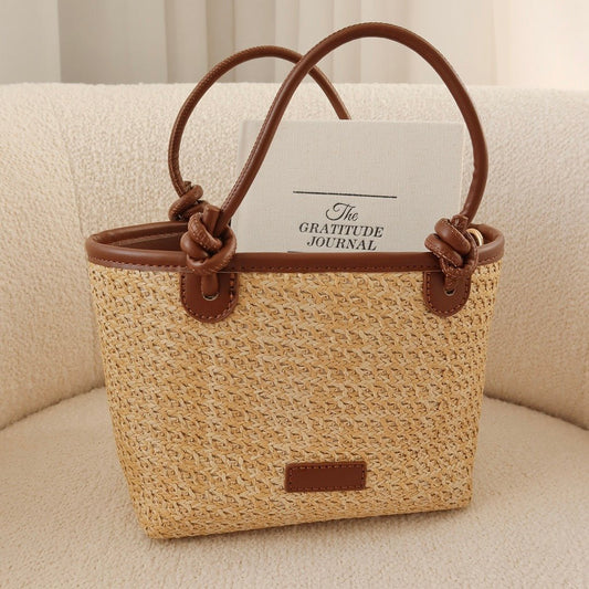 Strandtasche Damen | Geflochtener Shopper | Sommer Umhängetasche-HauteBerlin