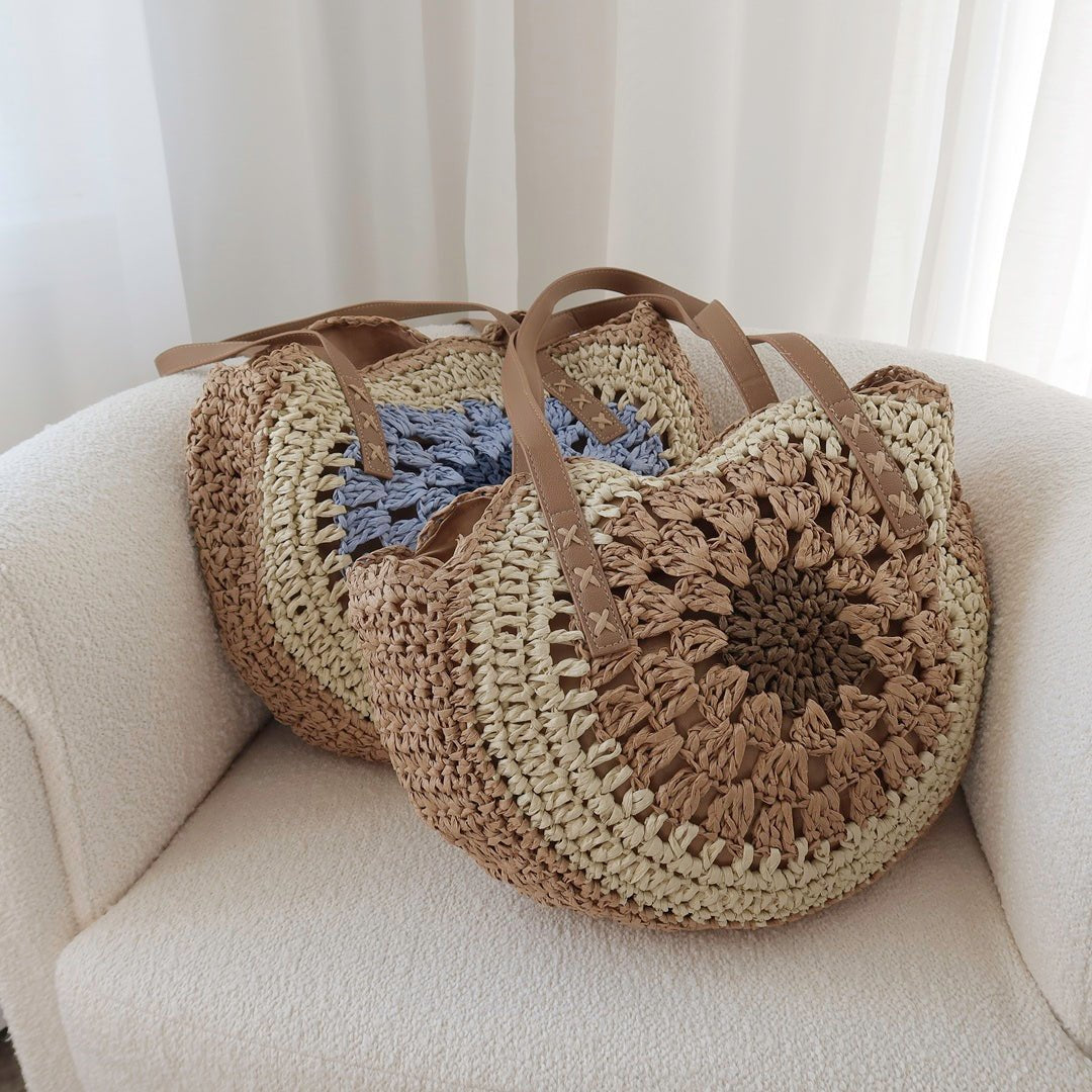 Strandtasche | Gewebte Runde Schultertasche | Boho Sommer-HauteBerlin