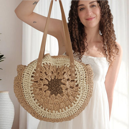 Strandtasche | Gewebte Runde Schultertasche | Boho Sommer-HauteBerlin