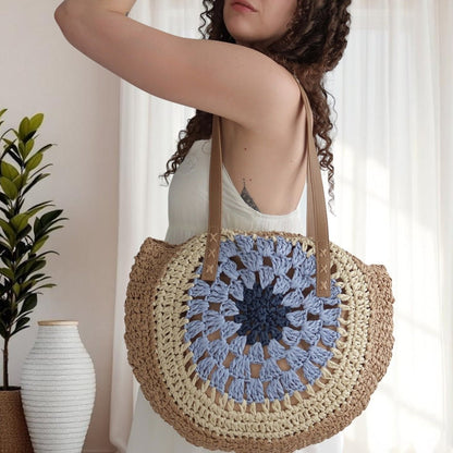 Strandtasche | Gewebte Runde Schultertasche | Boho Sommer-HauteBerlin