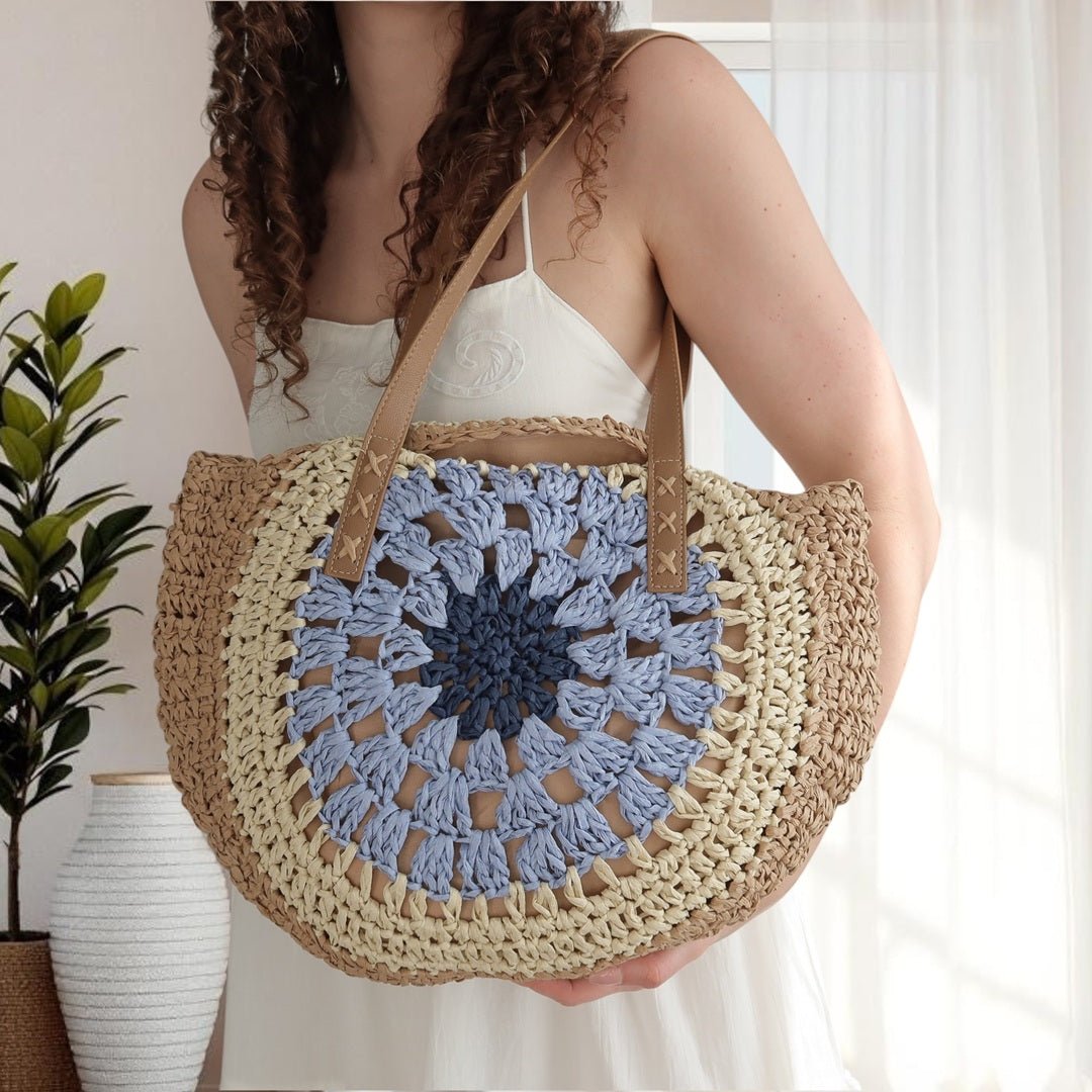 Strandtasche | Gewebte Runde Schultertasche | Boho Sommer-HauteBerlin