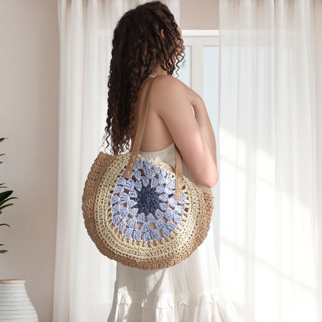 Strandtasche | Gewebte Runde Schultertasche | Boho Sommer-HauteBerlin