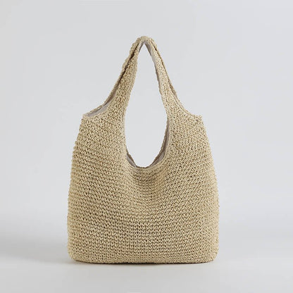 Strandtasche | Stroh Geflochten Shopper | Gefüttert Sommer-HauteBerlin
