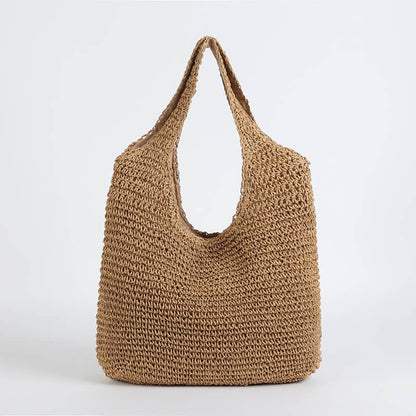 Strandtasche | Stroh Geflochten Shopper | Gefüttert Sommer-HauteBerlin