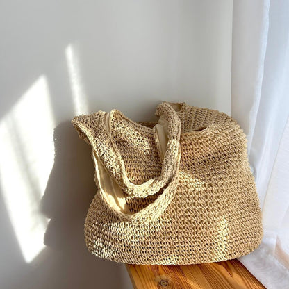 Strandtasche | Stroh Geflochten Shopper | Gefüttert Sommer-HauteBerlin