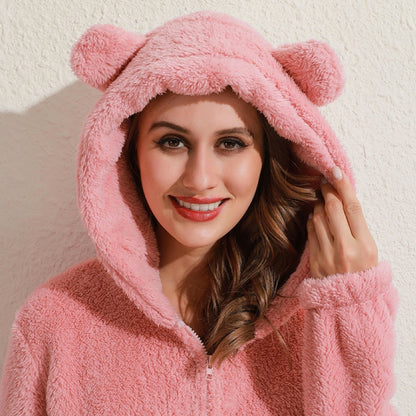 Strick-Strampler | Mit Kapuze | Mit Reißverschluss | Strampler für Erwachsene | Loungewear-HauteBerlin