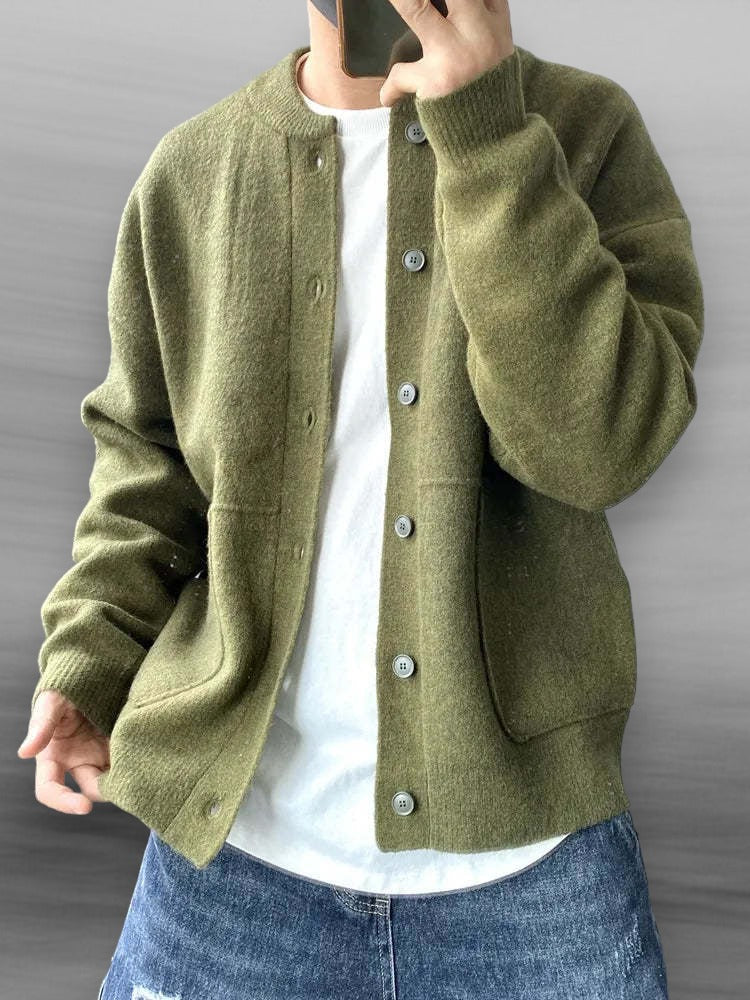 Strickjacke | Relaxed Fit | Taschen | Strickjacke mit Knopfleiste | Herrenstrickwaren-HauteBerlin