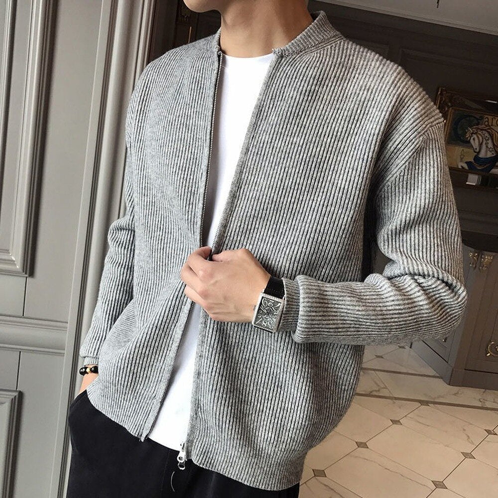 Strickjacke - Weich - Lange Ärmel - Strickjacke mit Reißverschluss - Herren Strickjacke-HauteBerlin
