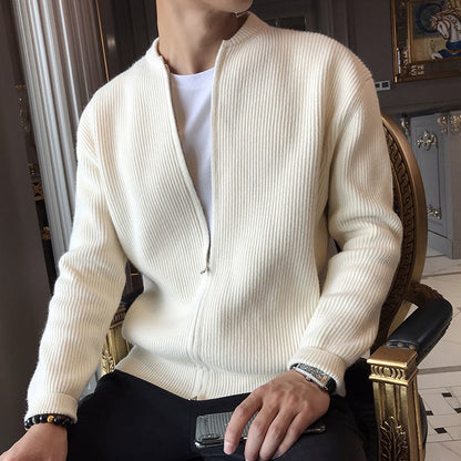 Strickjacke - Weich - Lange Ärmel - Strickjacke mit Reißverschluss - Herren Strickjacke-HauteBerlin