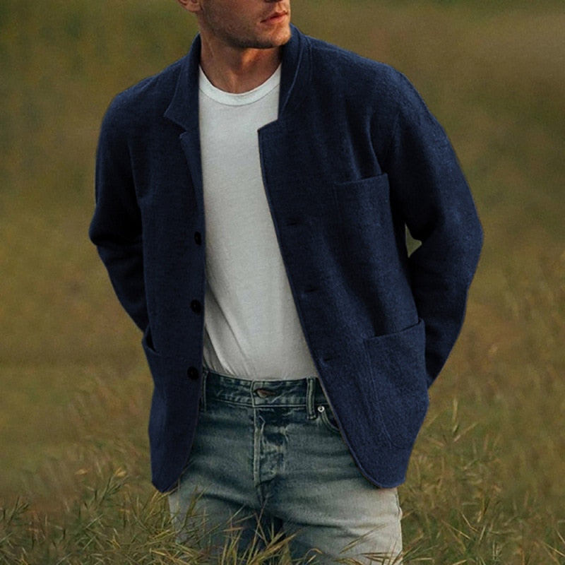 Strickjacke – Wolljacke für Herren mit Knöpfen und Taschen-HauteBerlin