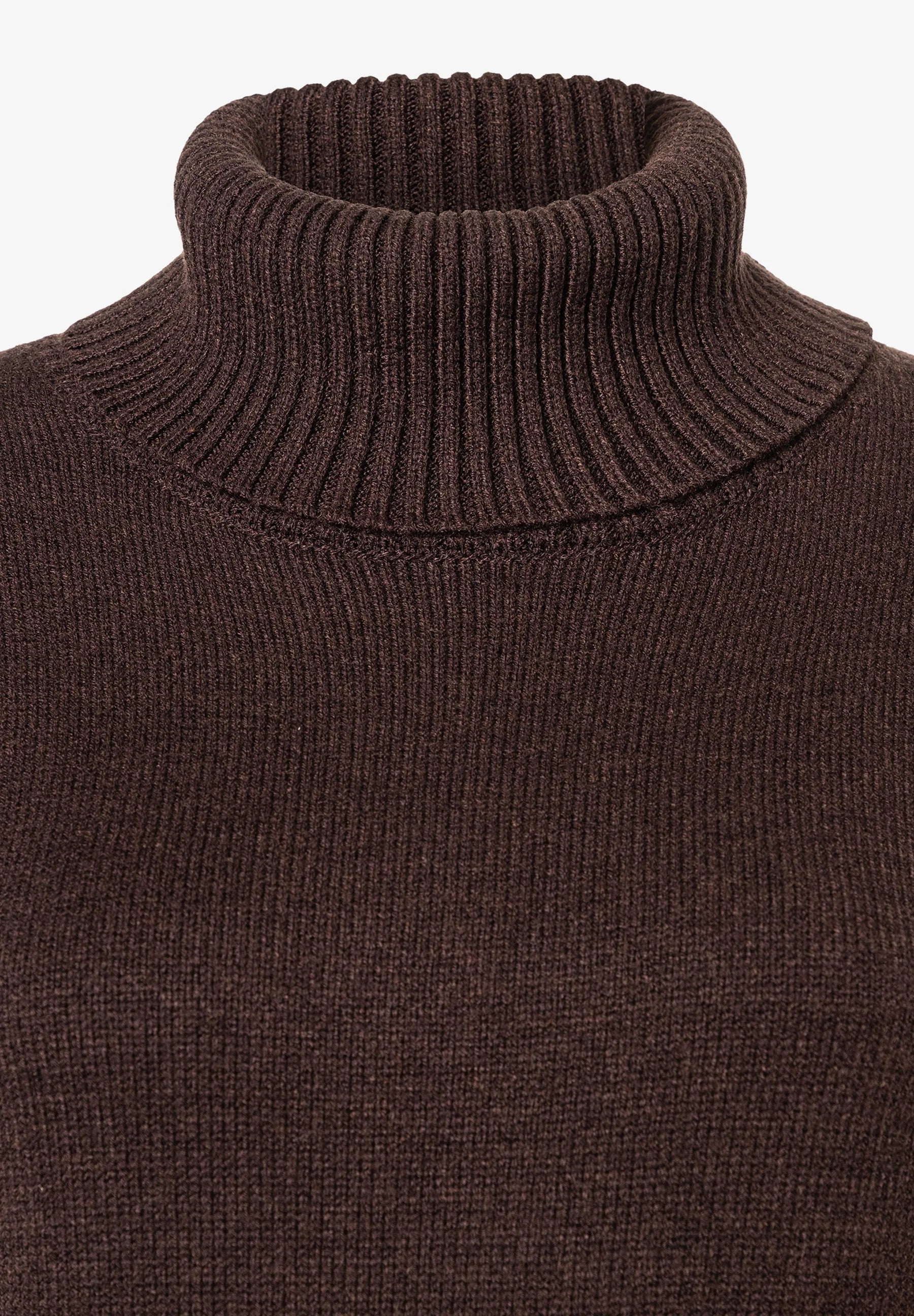 Strickkleid – Damen-Mini-Pulloverkleid mit Rollkragen-HauteBerlin