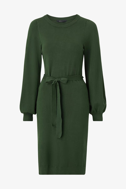 Strickkleid | Gürtel | Langarm | Jumperkleid | Midikleid-HauteBerlin