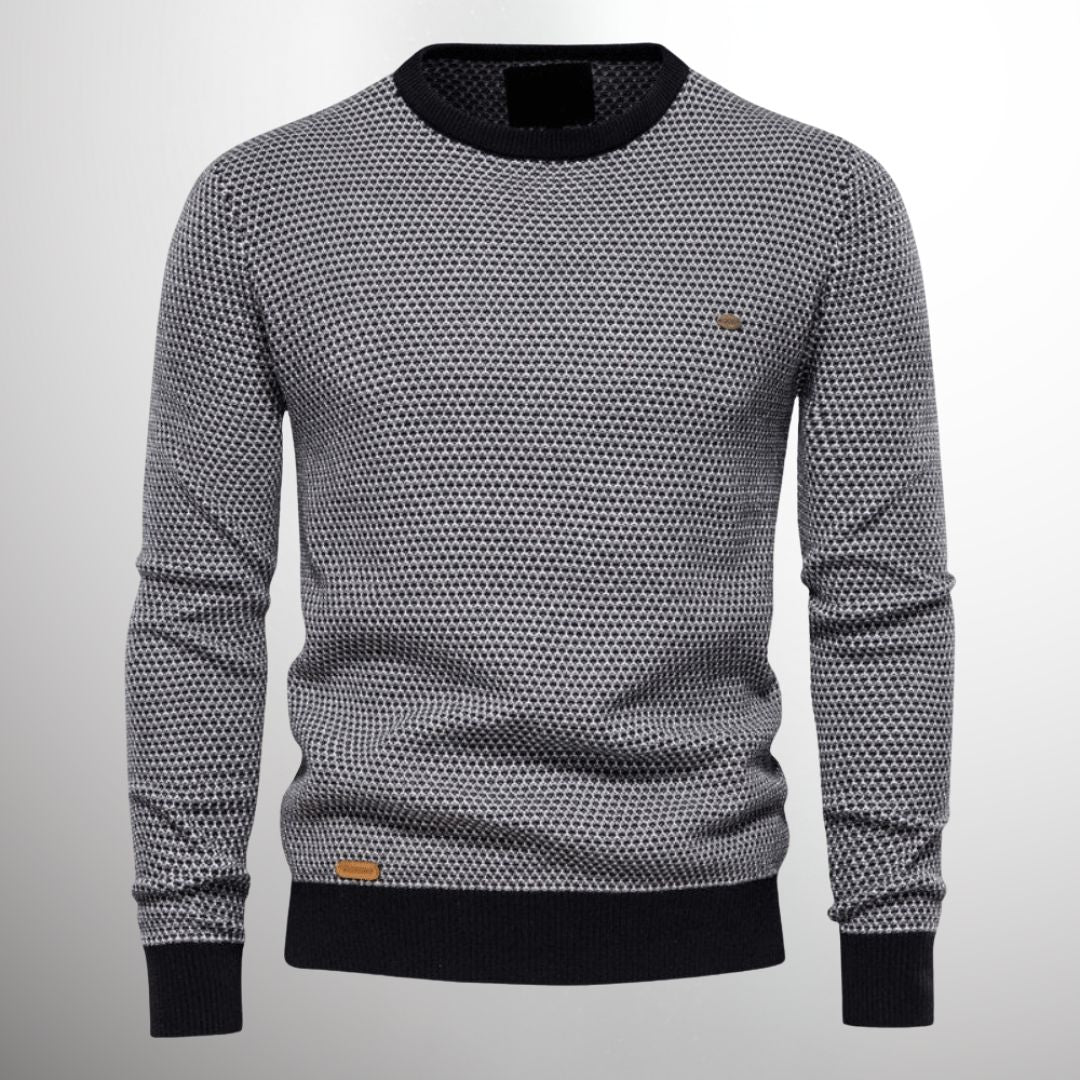 Strickpullover | Langarm | Rundhalsausschnitt | Pullover | Herrenshirt-HauteBerlin