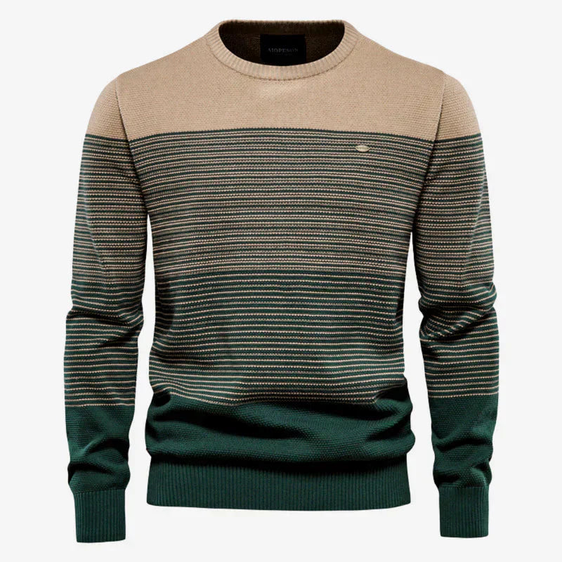 Strickpullover | Rundhalsausschnitt | Gestreift | Strickpullover | Winterkleidung für Herren-HauteBerlin