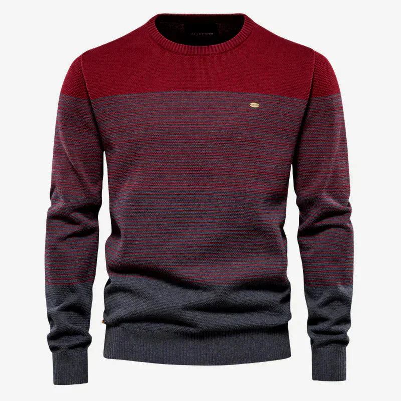 Strickpullover | Rundhalsausschnitt | Gestreift | Strickpullover | Winterkleidung für Herren-HauteBerlin