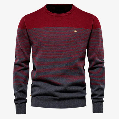 Strickpullover | Rundhalsausschnitt | Gestreift | Strickpullover | Winterkleidung für Herren-HauteBerlin
