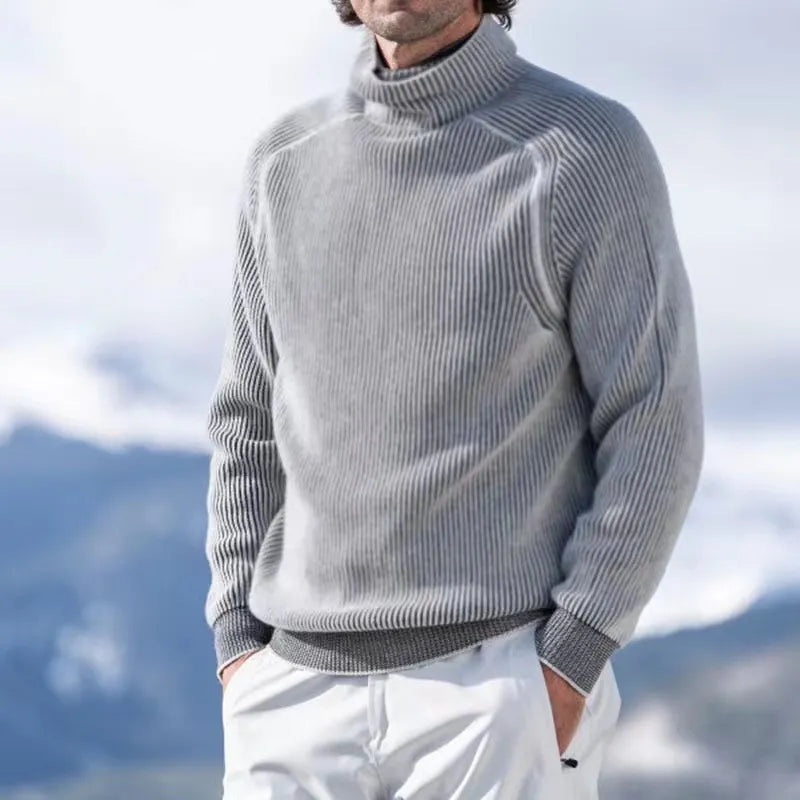 Strickpullover – Warmer Rollkragenpullover für Männer aus Rippstrick-HauteBerlin