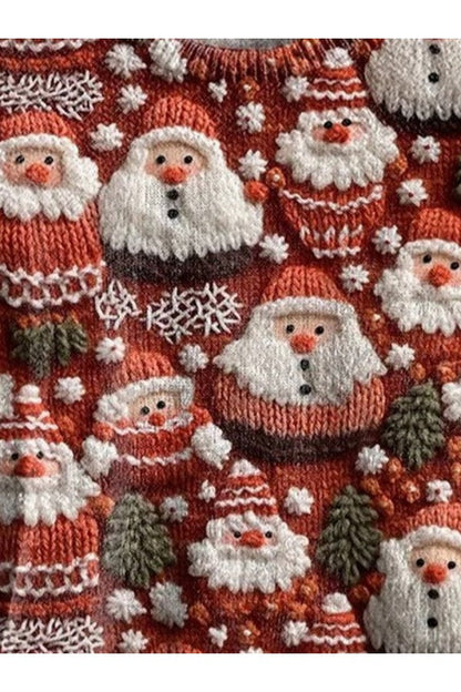 Sweatshirt mit Rundhalsausschnitt, locker fallend, mit Glitzer, Weihnachtsmann-Motiv-HauteBerlin