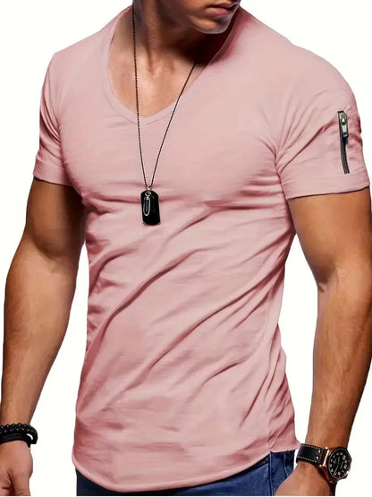 T-Shirt | Casual | Kurzarm | V-Ausschnitt T-Shirt | Herren T-Shirt-HauteBerlin