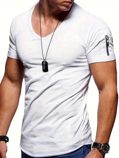 T-Shirt | Casual | Kurzarm | V-Ausschnitt T-Shirt | Herren T-Shirt-HauteBerlin