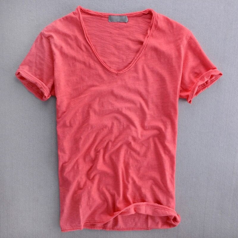 T-Shirt | Leichtgewicht | Sommer | T-Shirt mit V-Ausschnitt | Herrenhemden-HauteBerlin