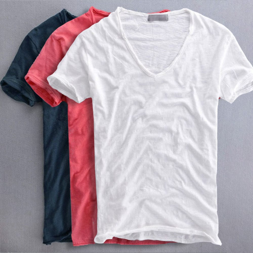 T-Shirt | Leichtgewicht | Sommer | T-Shirt mit V-Ausschnitt | Herrenhemden-HauteBerlin