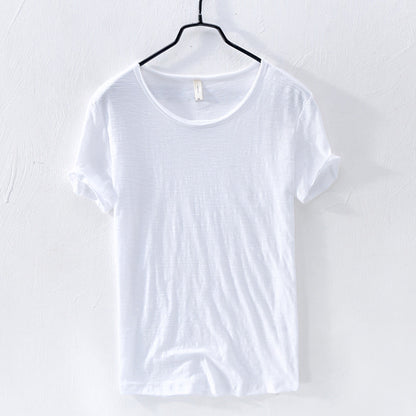 T-Shirt – leicht – mit kurzen Ärmeln – Rundhalsausschnitt – Herrenbekleidung-HauteBerlin