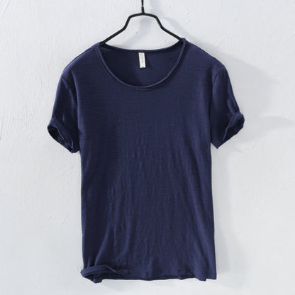 T-Shirt – leicht – mit kurzen Ärmeln – Rundhalsausschnitt – Herrenbekleidung-HauteBerlin