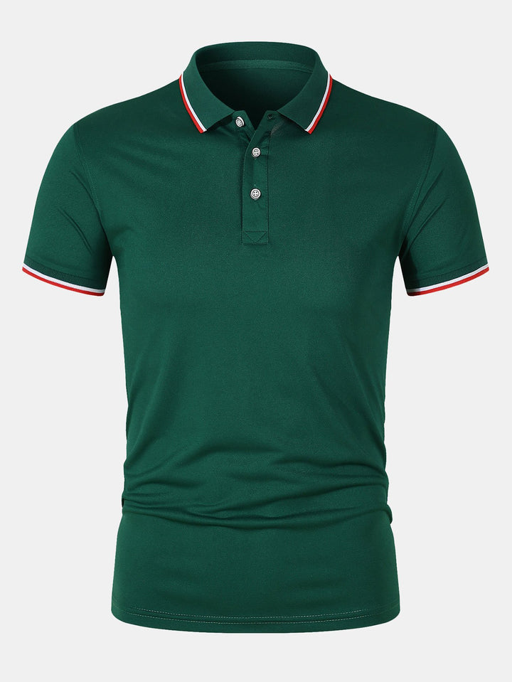 T-Shirt mit Kragen – schmal geschnitten – kurze Ärmel – Poloshirt – Herrenbekleidung-HauteBerlin