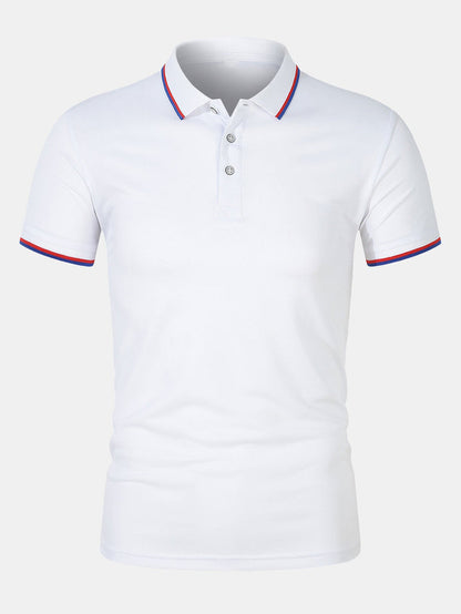 T-Shirt mit Kragen – schmal geschnitten – kurze Ärmel – Poloshirt – Herrenbekleidung-HauteBerlin