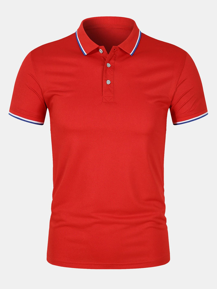 T-Shirt mit Kragen – schmal geschnitten – kurze Ärmel – Poloshirt – Herrenbekleidung-HauteBerlin