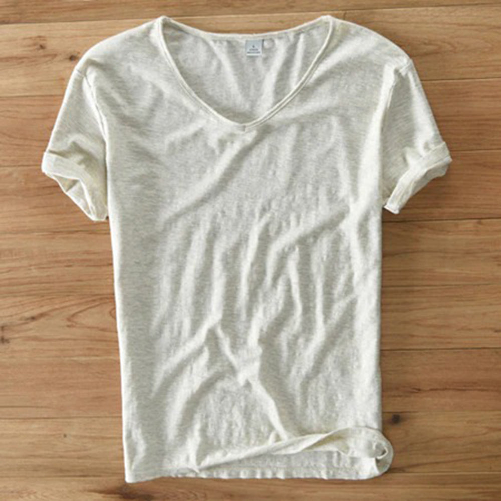 T-Shirt mit V-Ausschnitt | Leicht | Kurzarm | Sommershirt | Herren-T-Shirt-HauteBerlin