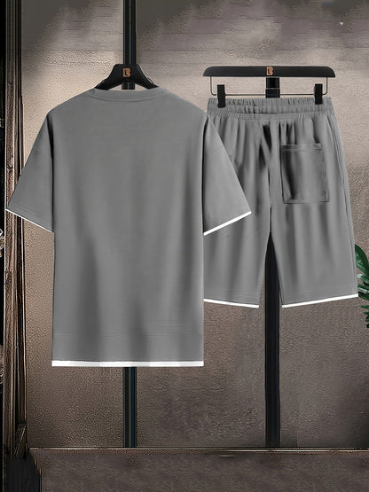 T-Shirt und Shorts im Set | Oversized | Kordelzug | Zweiteiliges Set | Herrenbekleidung-HauteBerlin