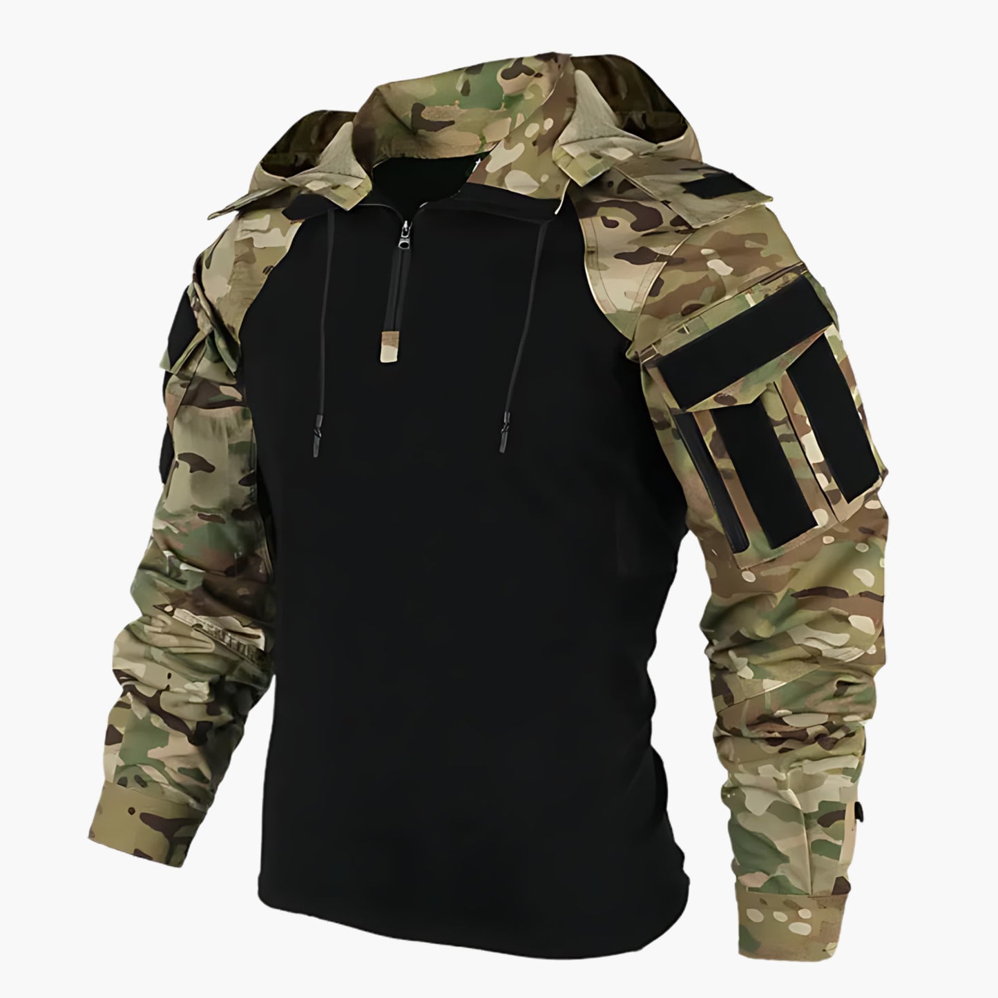 Taktische Jacke | Halb-Reißverschluss | Kapuze | Militärjacke | Herrenbekleidung-HauteBerlin