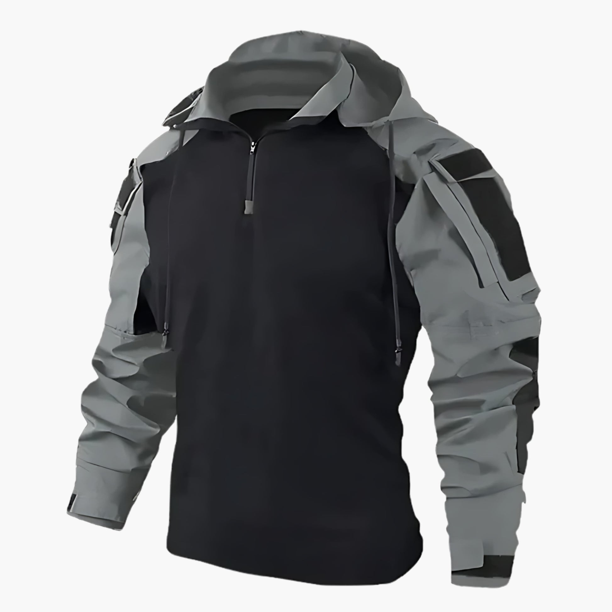 Taktische Jacke | Halb-Reißverschluss | Kapuze | Militärjacke | Herrenbekleidung-HauteBerlin