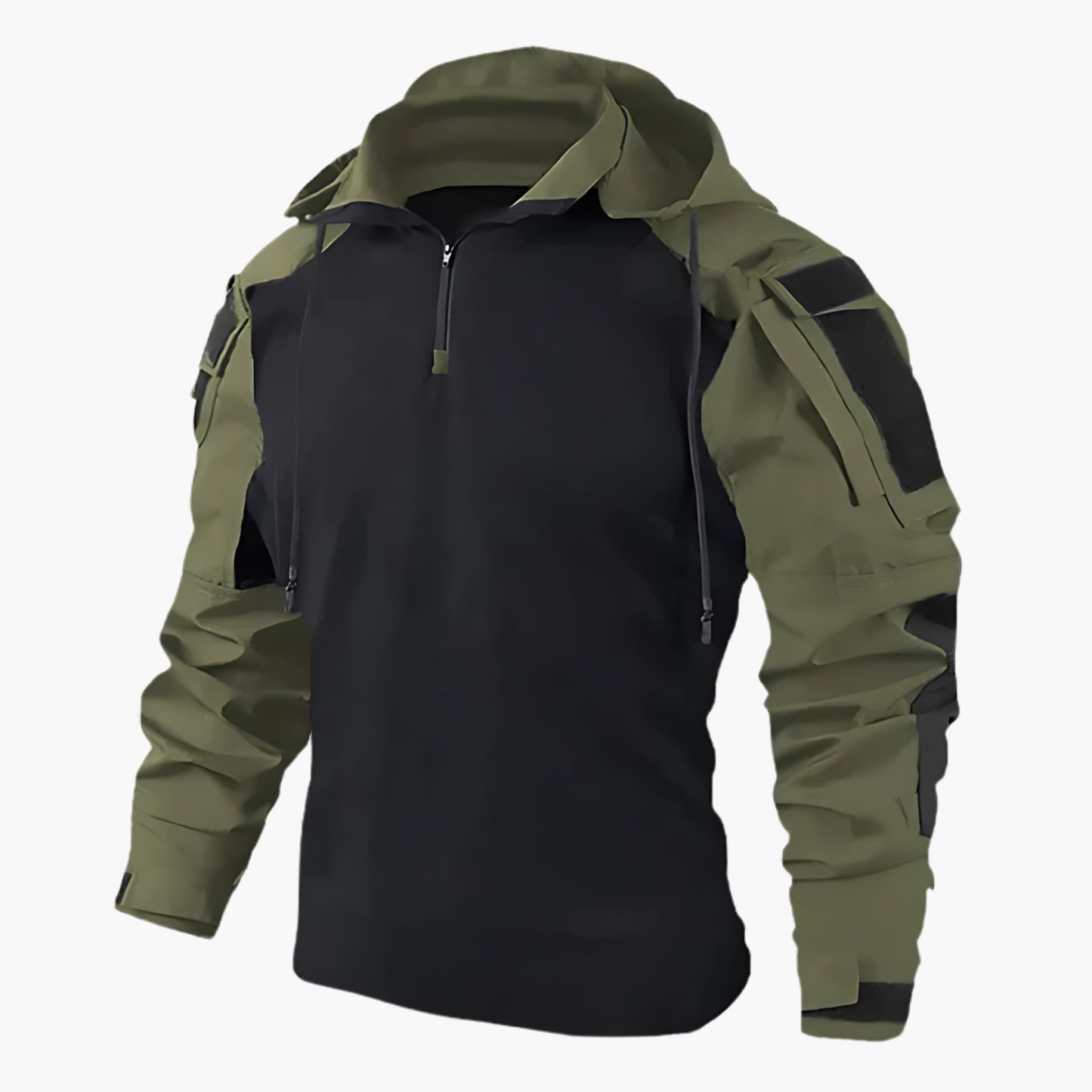 Taktische Jacke | Halb-Reißverschluss | Kapuze | Militärjacke | Herrenbekleidung-HauteBerlin