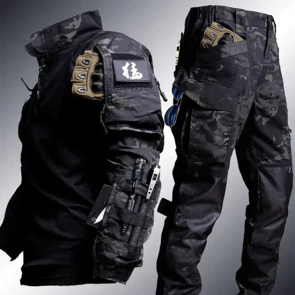 Taktische Kleidung - Herren Cargo Hose und Langarm Outdoor Set-HauteBerlin