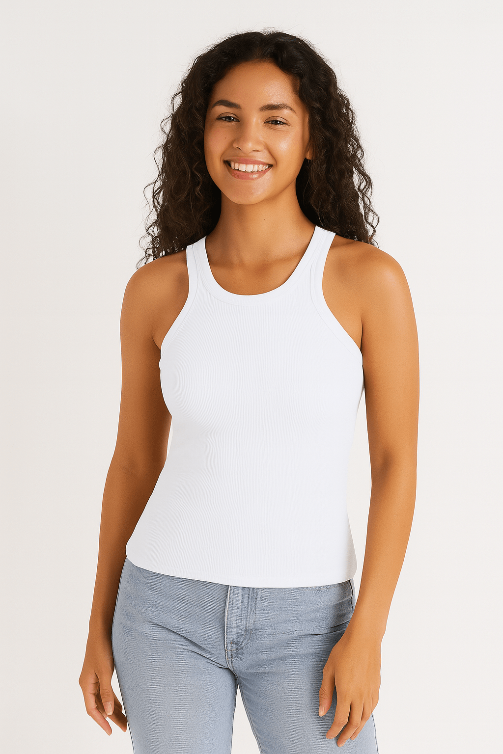 Tank-Top - Damen geripptes Slim Fit Top-HauteBerlin