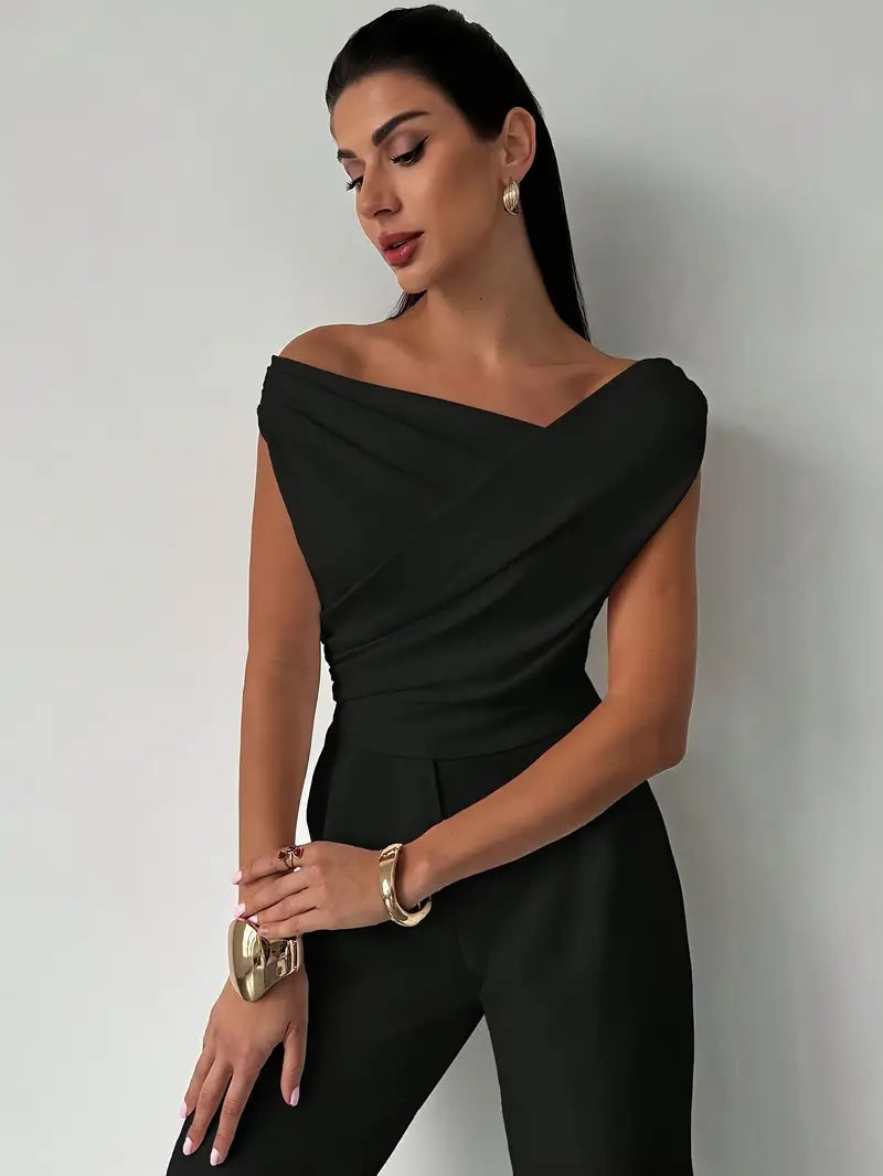 Top | Drapierte Schulter | Elegant asymmetrisch chic-HauteBerlin
