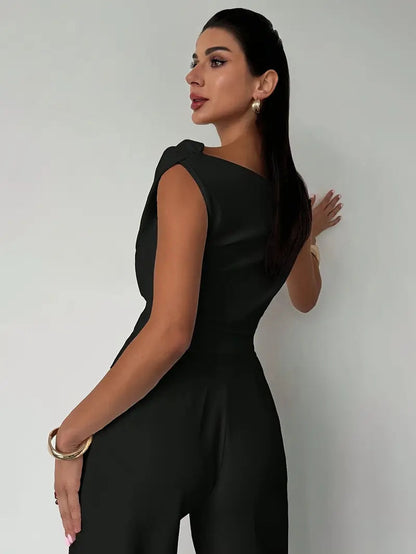 Top | Drapierte Schulter | Elegant asymmetrisch chic-HauteBerlin