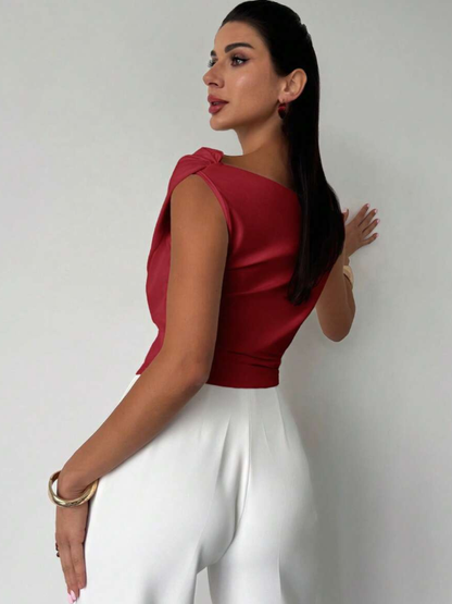 Top | Drapierte Schulter | Elegant asymmetrisch chic-HauteBerlin