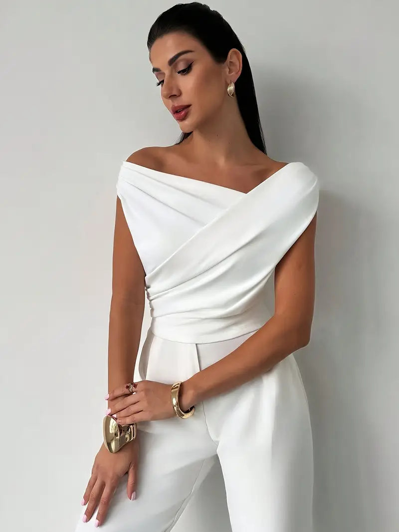 Top | Drapierte Schulter | Elegant asymmetrisch chic-HauteBerlin