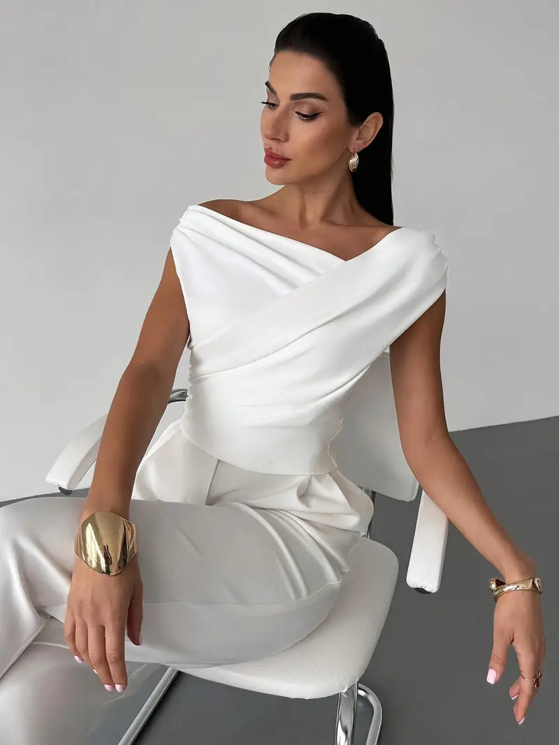 Top | Drapierte Schulter | Elegant asymmetrisch chic-HauteBerlin