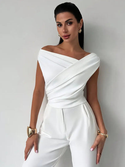 Top | Drapierte Schulter | Elegant asymmetrisch chic-HauteBerlin