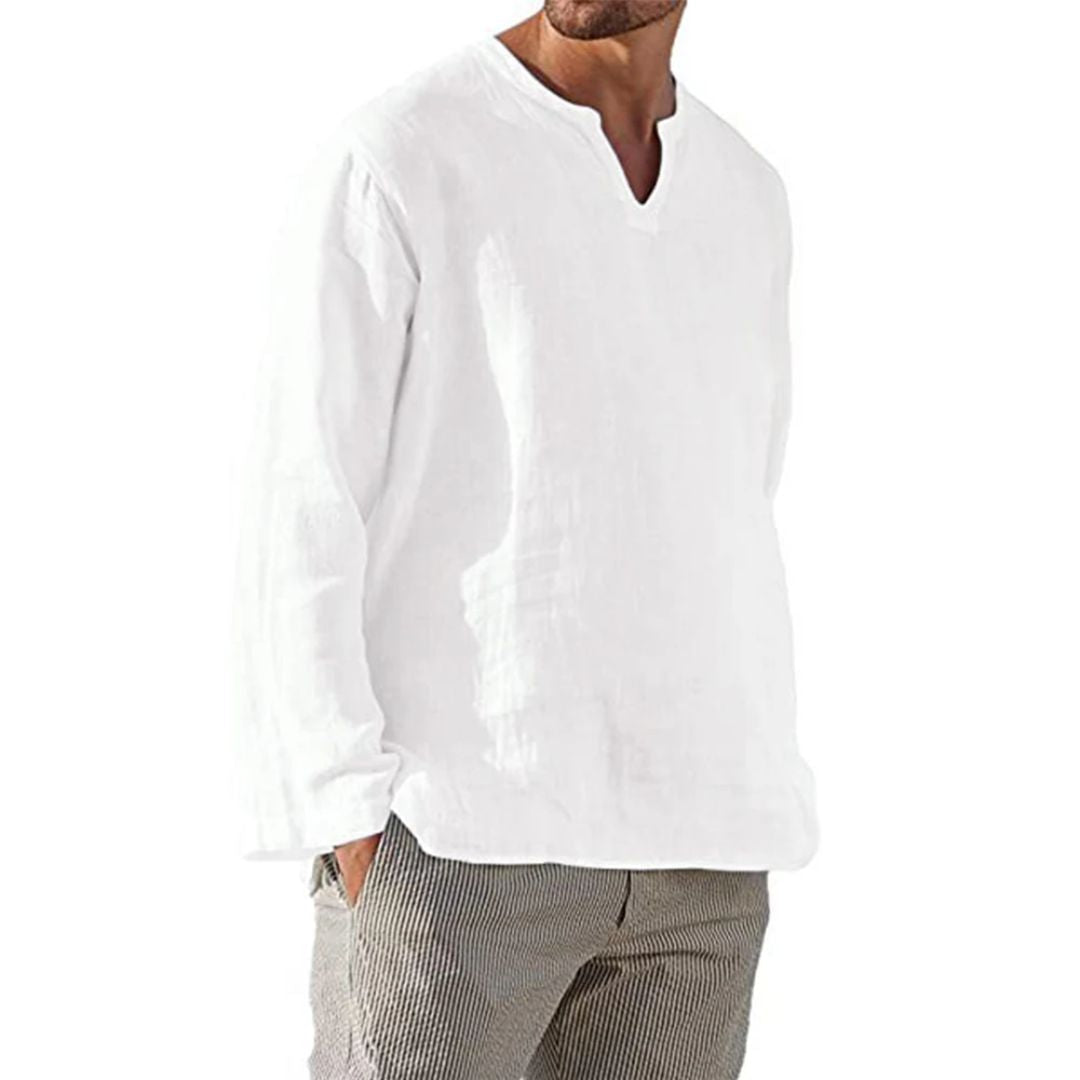 Trachtenhemd Herren - Baumwolle Leinen Schwarz Oktoberfest-HauteBerlin