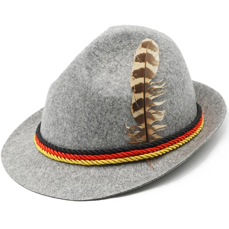 Trachtenhut - Herren Filz Traditionell Bayerisch Grün Oktoberfest-HauteBerlin